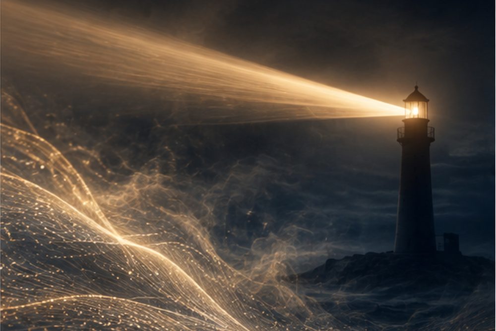 Phare isolé éclairant seul la baie — un savoir concentré sur une seule personne